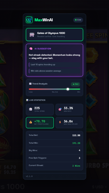 Gameplay trực tiếp với overlay MaxWinAI